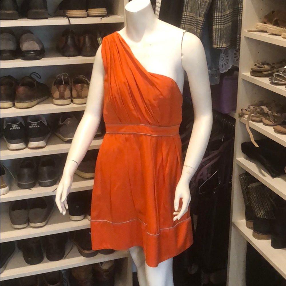 One shoulder Thread Social orange dress